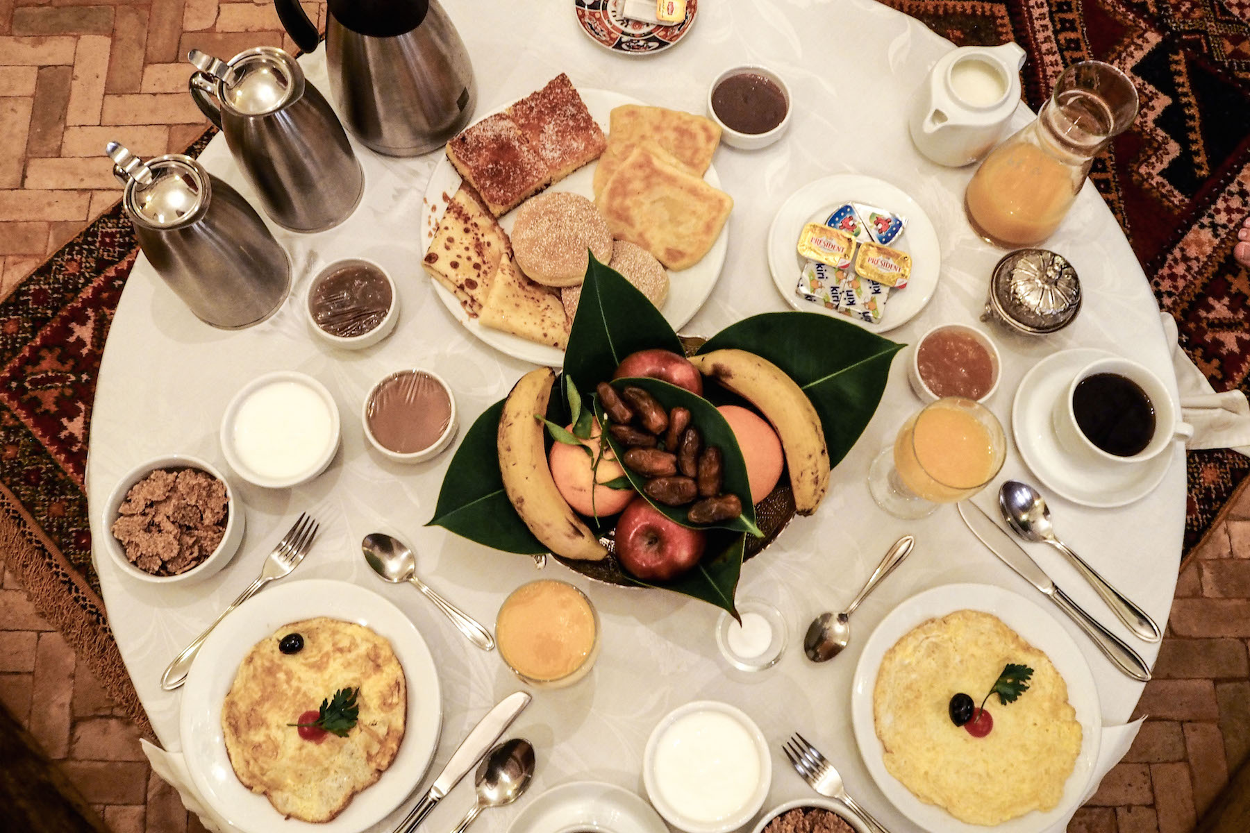 Breakfast at the Riad Kniza, Marrakech